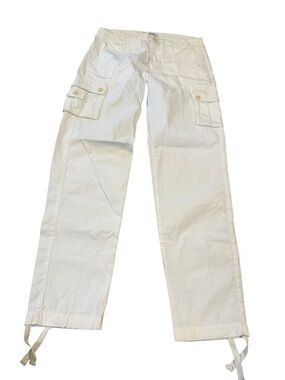 Lamborghini White Cargo Pants with Ankle Ties NWT